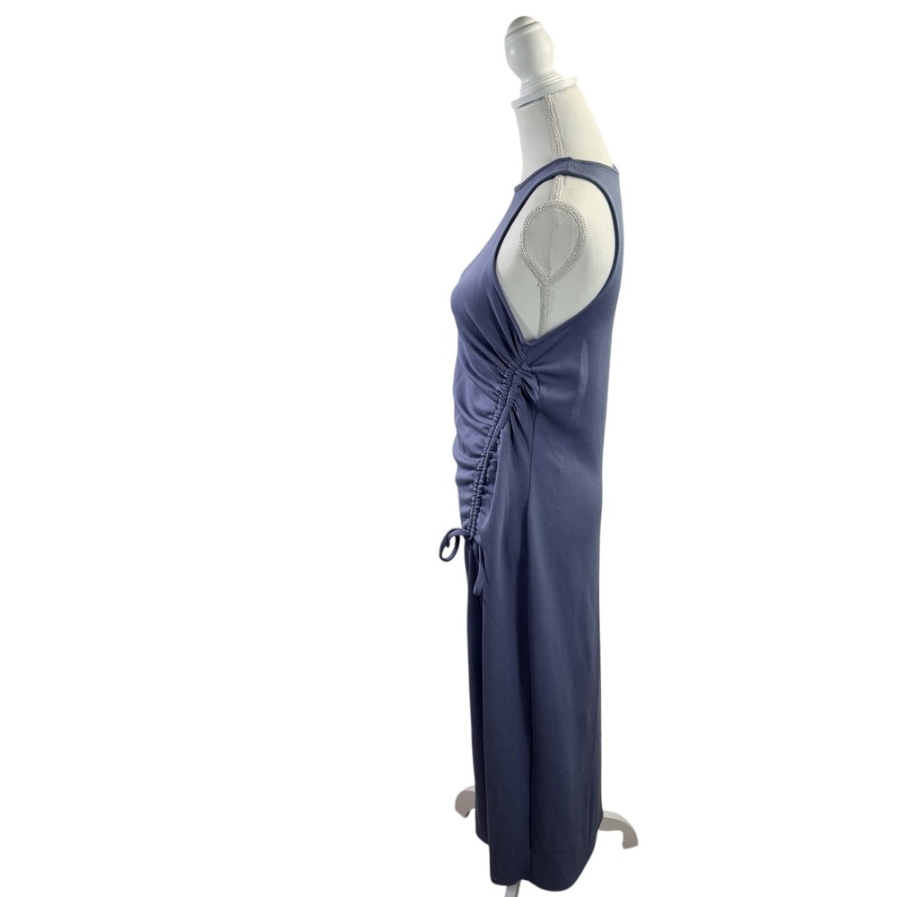 NWT Cable & Gauga Women's Gray Sleeveless Ruched Midi Dress Size M - Picture 4 of 8